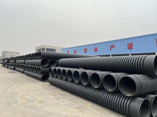 GKBM Greenpy SN2 SN4 HDPE PE الأنبوب المموج مزدوج الجدار DN200-DN500